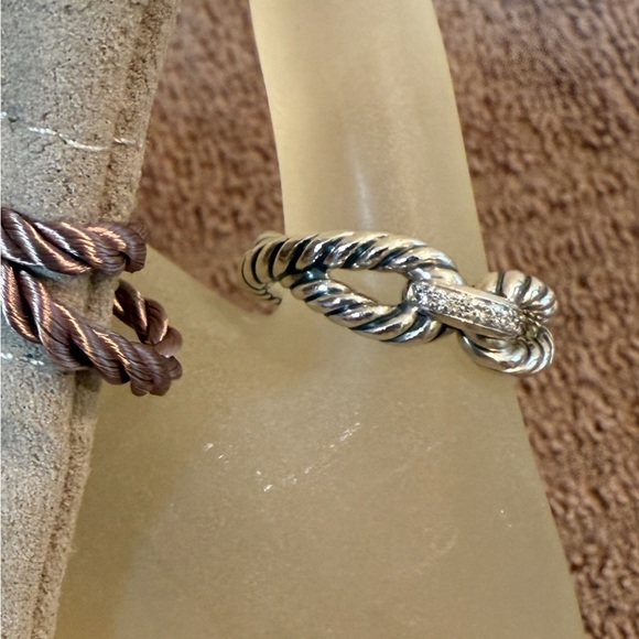 David Yurman Crossover Cable and Pave Ring. Size 6 - Picture 3 of 12